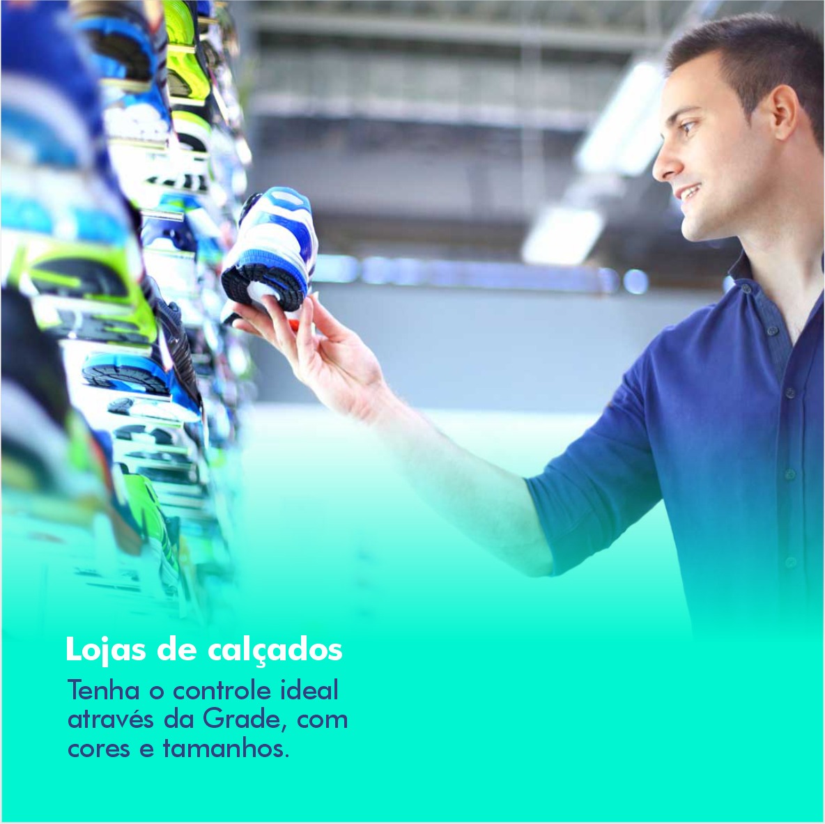 "Caminhando para a eficiência com nosso sistema ERP especializado para loja de calçados, garantindo uma gestão integrada desde o estoque até a experiência do cliente."