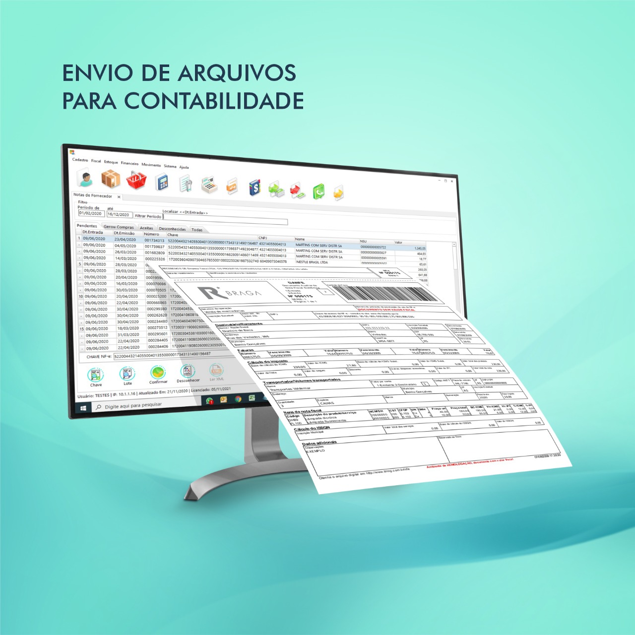 "Solução eficiente para o envio de arquivos contábeis, facilitando a comunicação e colaboração entre sua empresa e a contabilidade."