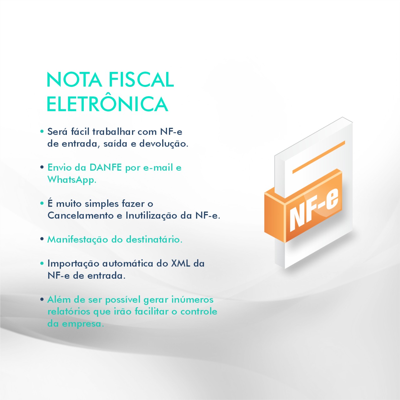 "Emissão fácil e segura com nossa solução para Nota Fiscal Eletrônica, garantindo conformidade e praticidade nos processos fiscais."