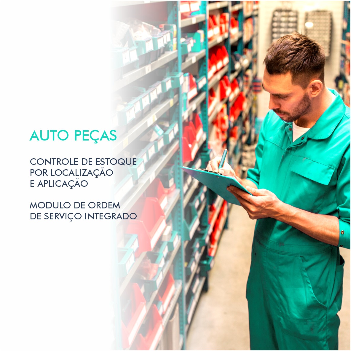 "Gestão estratégica na loja de autopeças com nosso sistema ERP, garantindo rastreabilidade, eficiência e controle total do inventário."